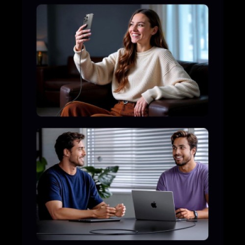 Дата кабель USB-C to USB-C 2.0m PD60W 3A braided L524 gray Ugreen (55775)