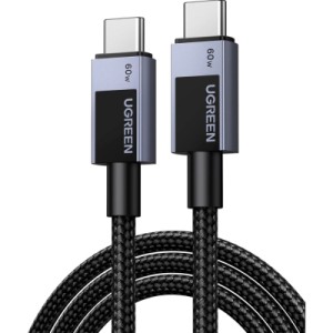 Дата кабель USB-C to USB-C 2.0m PD60W 3A braided L524 gray Ugreen (55775)