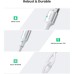 Дата кабель USB 2.0 AM to USB-C 0.25m 3A braided US288 white Ugreen (60129)