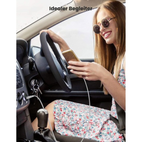 Дата кабель USB 2.0 AM to USB-C 0.25m 3A braided US288 white Ugreen (60129)