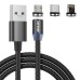Дата кабель USB 2.0 AM to Lightning + Micro 5P + Type-C magnetic black Denmen (DN-D09E-BK)