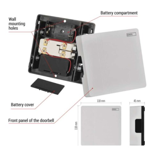 Дверной звонок EMOS P57101 Wired 4AA (1.5V) or 8/12/24V (P57101)