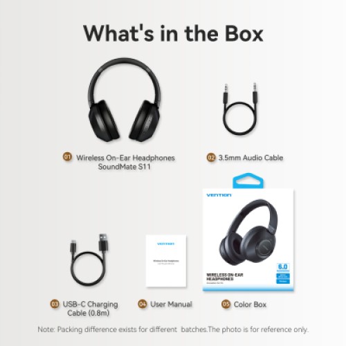 Наушники Vention S11 SoundMate Wireless Black (NBBB0) Наушники Vention S11 SoundMate Wireless Black (NBBB0)