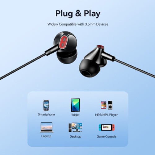 Наушники Vention Echo Lite 3.5mm In-Ear Wired Black (GBABAV)