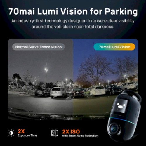 Видеорегистратор Xiaomi 70mai Dash Cam X800-2 Omni 128GB Black +RC14 Rear Camera Set (1152147)