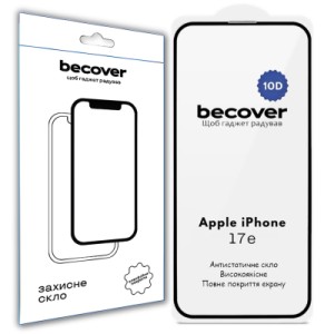 Стекло защитное BeCover 10D Apple iPhone 17e Black (715142)