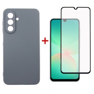 Чехол для мобильного телефона Dengos Carbon + glass Samsung Galaxy A26 Grey (DG-KM-189)