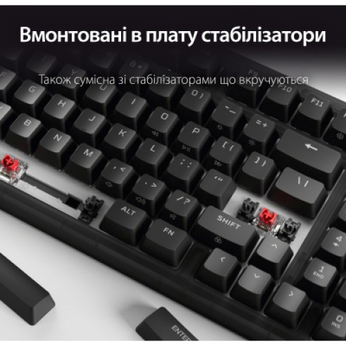 Клавиатура HyperX Origins 2 65 HX Red USB UA Black (B4QS3AA)