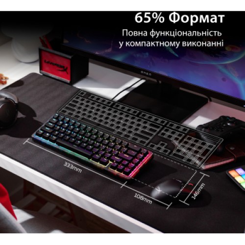 Клавиатура HyperX Origins 2 65 HX Red USB UA Black (B4QS3AA)