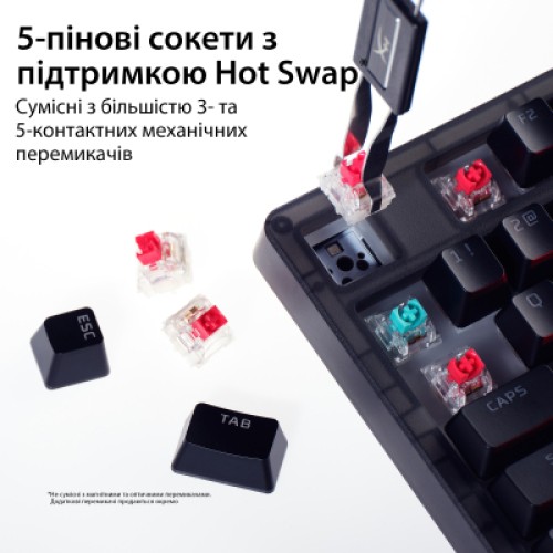 Клавиатура HyperX Origins 2 65 HX Red USB UA Black (B4QS3AA)