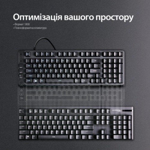 Клавиатура HyperX Eve 1800 USB UA Black (B7JE0AA) Клавиатура HyperX Eve 1800 USB UA Black (B7JE0AA)