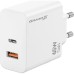 Зарядное устройство Grand-X GaN 1xUSB-C + 1xUSB 65W PD3.0 QC4.0 AFC SCP FCP white (CH-960W)
