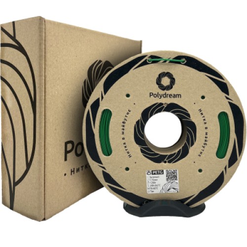 Пластик для 3D-принтера Polydream PETG 1,75mm 1,2кг Green (PETG6032/12) Пластик для 3D-принтера Polydream PETG 1,75mm 1,2кг Green (PETG6032/12)