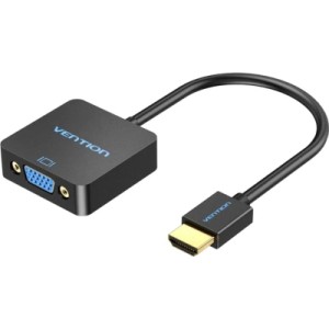 Переходник HDMI M to VGA F 1080P 60Hz 3,5mm Audio Micro USB (F) powered Vention (ACRBB)