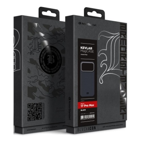 Чехол для мобильного телефона Armorstandart BlackIcon Aramid Plain MagCase Apple iPhone 17 Pro Max Black (ARM90161)