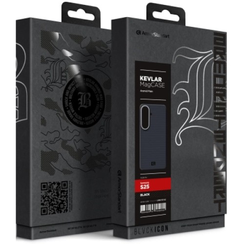 Чехол для мобильного телефона Armorstandart BlackIcon Aramid Plain MagCase Samsung S25 Black (ARM90162)