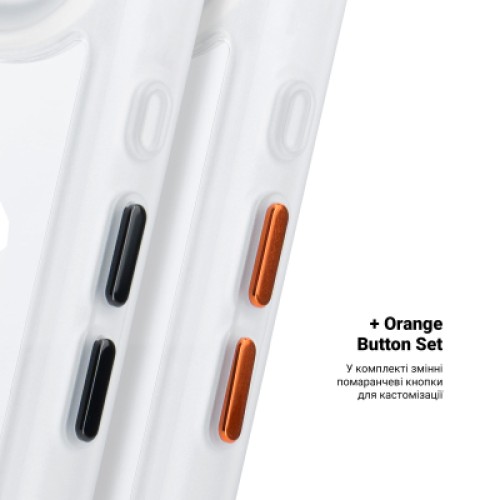 Чехол для мобильного телефона Armorstandart Unit MagCase Apple iPhone 17 Air Clear Silver + Orange Button Set (ARM90583)