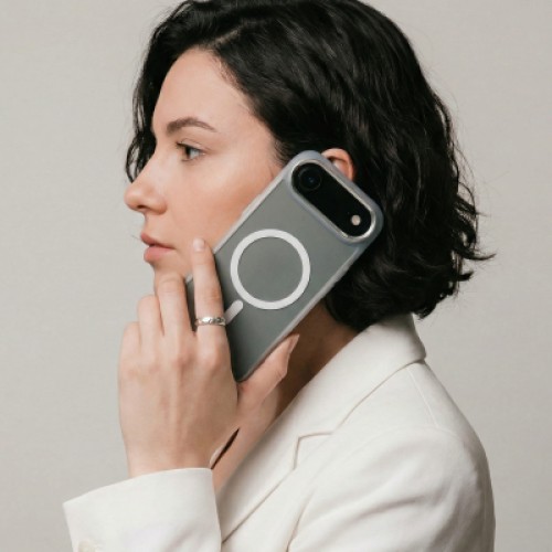 Чехол для мобильного телефона Armorstandart Unit MagCase Apple iPhone 17 Air Clear Silver + Pink Button Set (ARM90584)