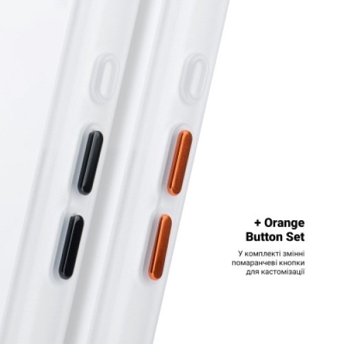 Чехол для мобильного телефона Armorstandart Unit MagCase Apple iPhone 17 Clear Silver + Orange Button Set (ARM90581)