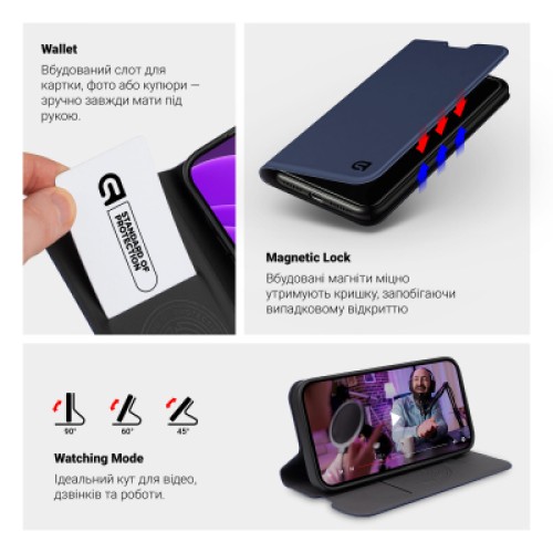 Чехол для мобильного телефона Armorstandart OneFold Case Xiaomi Redmi Note 15 4G Dark Blue (ARM89982) Чехол для мобильного телефона Armorstandart OneFold Case Xiaomi Redmi Note 15 4G Dark Blue (ARM89982)