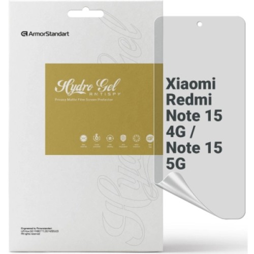 Пленка защитная Armorstandart hydrogel Anti-spy Xiaomi Redmi Note 15 4G / Note 15 5G (ARM89647)