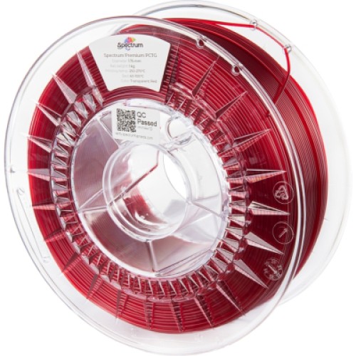 Пластик для 3D-принтера Spectrum PCTG Premium 1.75mm 1kg TRANSPARENT RED (80738) Пластик для 3D-принтера Spectrum PCTG Premium 1.75mm 1kg TRANSPARENT RED (80738)