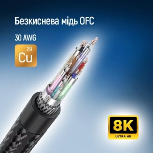 Кабель мультимедийный DisplayPort M to DisplayPort M 3.0m V1.4 8K black ColorWay (CW-CBDP094-BK)