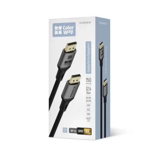 Кабель мультимедийный DisplayPort M to DisplayPort M 3.0m V1.4 8K black ColorWay (CW-CBDP094-BK)
