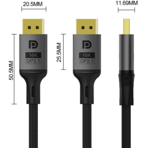 Кабель мультимедийный DisplayPort M to DisplayPort M 1.5m V2.1 16K black ColorWay (CW-CBDP091-BK)