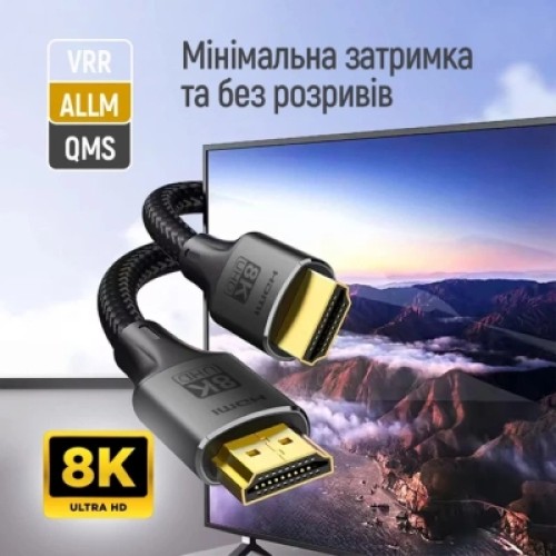 Кабель мультимедийный HDMI M to HDMI M 3.0m V2.1 8K black ColorWay (CW-CBHD089-BK)
