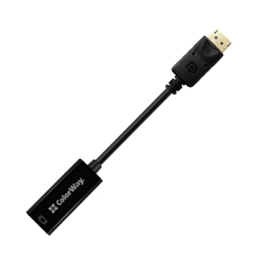 Переходник HDMI F to DisplayPort M 4K30Hz black ColorWay (CW-AD-DPHD)