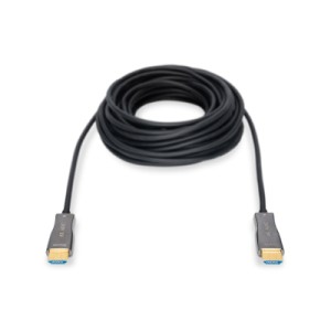 Кабель мультимедийный HDMI M to HDMI M 30m 4K AOC hybrid-fiber black Digitus (AK-330125-300-S)