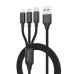 Дата кабель USB 2.0 AM to Lightning + Micro 5P + USB-C 1.0m 2.4-3A black Grand-X (PX-31B) Дата кабель USB 2.0 AM to Lightning + Micro 5P + USB-C 1.0m 2.4-3A black Grand-X (PX-31B)