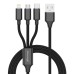 Дата кабель USB 2.0 AM to Lightning + Micro 5P + USB-C 1.0m 2.4-3A black Grand-X (PX-31B) Дата кабель USB 2.0 AM to Lightning + Micro 5P + USB-C 1.0m 2.4-3A black Grand-X (PX-31B)