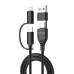 Дата кабель USB-C + USB-A to Lightning + Micro 5P + USB-C 1.0m 2.4-3A black Grand-X (PX-41B)