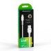Дата кабель USB 2.0 AM to Lightning 1.0m 2.4A white Grand-X (PL-05W)
