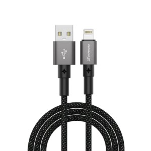 Дата кабель USB 2.0 AM to Lightning 1.0m 2.4A black Grand-X (PL-08B)