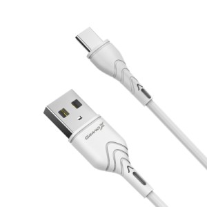 Дата кабель USB 2.0 AM to USB-C 2.0m 2.4A white Grand-X (PC-02W)