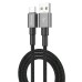 Дата кабель USB 2.0 AM to USB-C 1.0m 3A nylon black Grand-X (PC-08B)