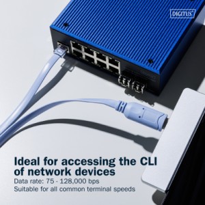 Дата кабель USB AM to RJ45 Ethernet 1.8m FT232RNL black Digitus (DA-70173)