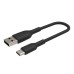 Дата кабель USB 2.0 AM to USB-C 0.15m 15W PVC black Belkin (CAB001BT0MBK)