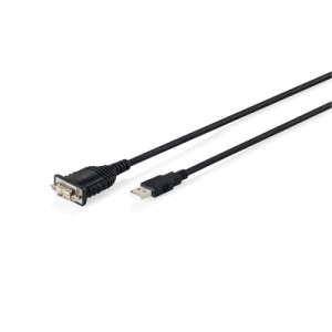 Кабель для передачи данных USB 2.0 AM to COM 1.8m DB9 RS232 FT232RNL black Digitus (DA-70172)