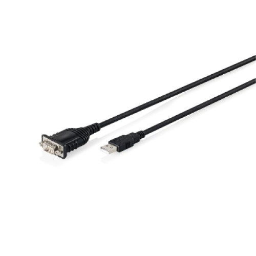 Кабель для передачи данных USB 2.0 AM to COM 1.8m DB9 RS232 FT232RNL black Digitus (DA-70172)