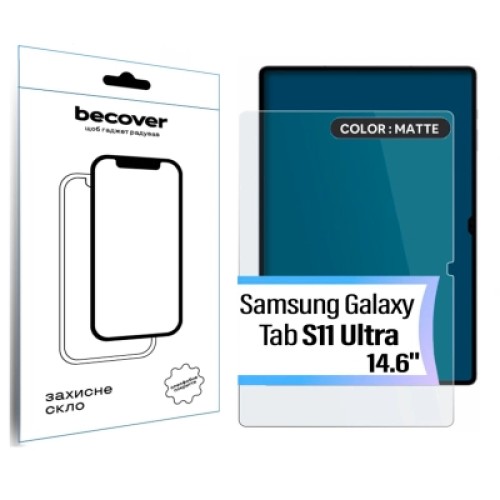 Стекло защитное BeCover Matte Anti-Glare Samsung Galaxy Tab S11 Ultra (SM-X930/X936) 14.6" (714557)