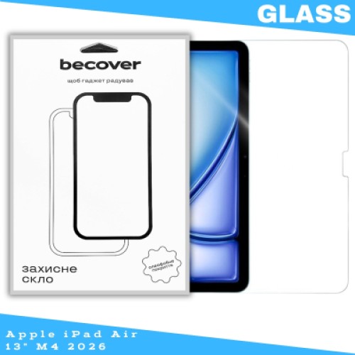 Стекло защитное BeCover Apple iPad Air 13" M4 2026 (715172) Стекло защитное BeCover Apple iPad Air 13" M4 2026 (715172)