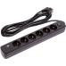 Сетевой фильтр питания PowerPlant 5м, 6 розеток, USB (YS-N6086/5c) (EX610679)