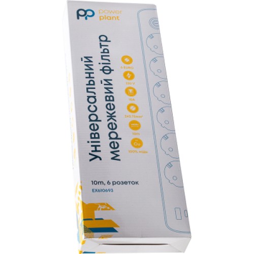 Сетевой фильтр питания PowerPlant 10м, 6 розеток,USB, Type-C (YS-N6086/10c) (EX610693) Сетевой фильтр питания PowerPlant 10м, 6 розеток,USB, Type-C (YS-N6086/10c) (EX610693)