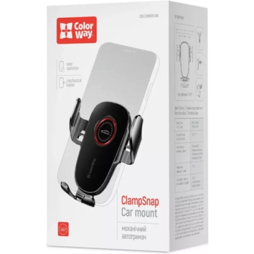 Универсальный автодержатель ColorWay ClampSnap Holder Black (CW-CHMH19-BK) Универсальный автодержатель ColorWay ClampSnap Holder Black (CW-CHMH19-BK)