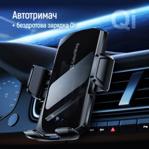 Универсальный автодержатель ColorWay FlameGrip, автозажим, Wireless Charger 15W Black (CW-CHAW070Q-BK) Универсальный автодержатель ColorWay FlameGrip, автозажим, Wireless Charger 15W Black (CW-CHAW070Q-BK)