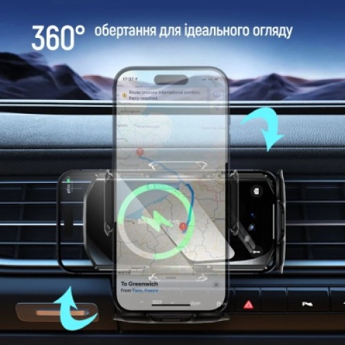 Универсальный автодержатель ColorWay FlameGrip, автозажим, Wireless Charger 15W Black (CW-CHAW070Q-BK) Универсальный автодержатель ColorWay FlameGrip, автозажим, Wireless Charger 15W Black (CW-CHAW070Q-BK)